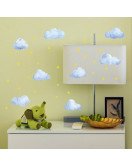 Nursery Decoration Self-adhesive Cloud With Star Glowing Wall Sticker - Model Yq092