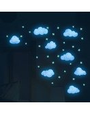 Nursery Decoration Self-adhesive Cloud With Star Glowing Wall Sticker - Model Yq092