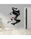 Hair Salon Decoration Adhesive Vinyl Red Lip Wall Decals For Women