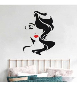 Hair Salon Decoration Adhesive Vinyl Red Lip Wall Decals For Women