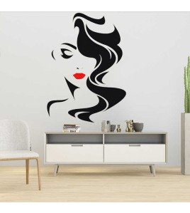 Hair Salon Decoration Adhesive Vinyl Red Lip Wall Decals For Women