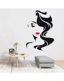 Hair Salon Decoration Adhesive Vinyl Red Lip Wall Decals For Women