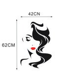 Hair Salon Decoration Adhesive Vinyl Red Lip Wall Decals For Women