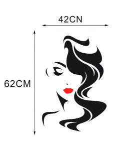 Hair Salon Decoration Adhesive Vinyl Red Lip Wall Decals For Women