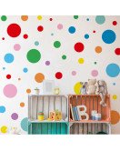 Self Adhesive Transparent Colorful Dot Sticker Wall Art Home Decor 3d