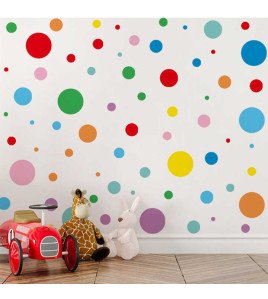 Self Adhesive Transparent Colorful Dot Sticker Wall Art Home Decor 3d