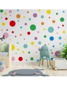 Self Adhesive Transparent Colorful Dot Sticker Wall Art Home Decor 3d
