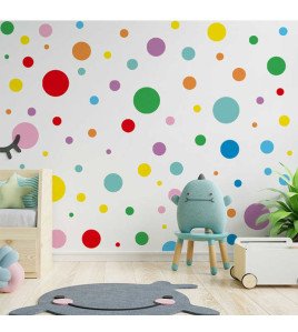 Self Adhesive Transparent Colorful Dot Sticker Wall Art Home Decor 3d