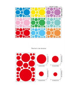 Self Adhesive Transparent Colorful Dot Sticker Wall Art Home Decor 3d