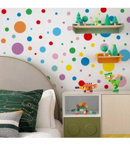 Self Adhesive Transparent Colorful Dot Sticker Wall Art Home Decor 3d