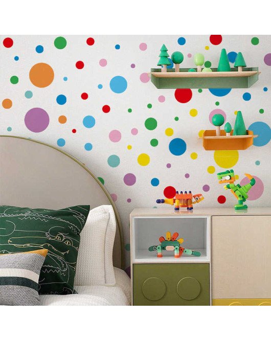 Self Adhesive Transparent Colorful Dot Sticker Wall Art Home Decor 3d