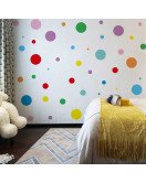 Self Adhesive Transparent Colorful Dot Sticker Wall Art Home Decor 3d