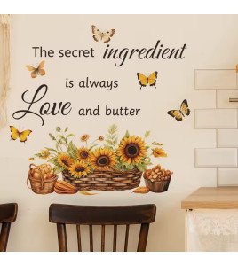Self-adhesive Home Decoration Sunflower Quote Wall Stickers For kitchen - Model Fun-b14