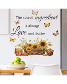 Self-adhesive Home Decoration Sunflower Quote Wall Stickers For kitchen - Model Fun-b14
