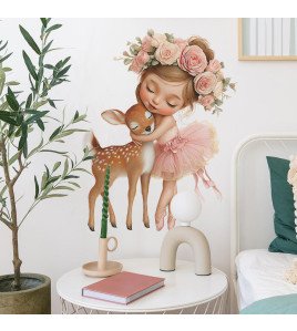 Home Decoration Cartoon Deer Wall Sticker Decoration For Girls - Model Fun-b208
