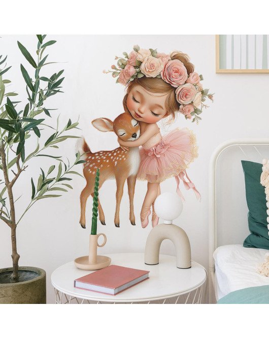 Home Decoration Cartoon Deer Wall Sticker Decoration For Girls - Model Fun-b208
