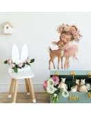 Home Decoration Cartoon Deer Wall Sticker Decoration For Girls - Model Fun-b208