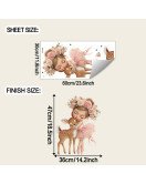 Home Decoration Cartoon Deer Wall Sticker Decoration For Girls - Model Fun-b208