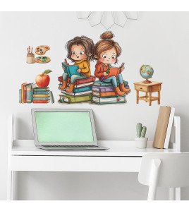 Home Decoration Reading Book Wall Stickers For Baby Girls - Model Fun-b209