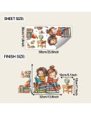 Home Decoration Reading Book Wall Stickers For Baby Girls - Model Fun-b209