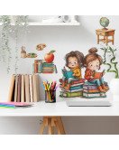 Home Decoration Reading Book Wall Stickers For Baby Girls - Model Fun-b209