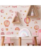 Home Decoration Nursery Removable Hot Air Balloon Kids Wall Stickers Rainbow - Model Fun-d18