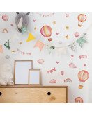 Home Decoration Nursery Removable Hot Air Balloon Kids Wall Stickers Rainbow - Model Fun-d18