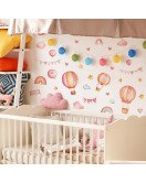 Home Decoration Nursery Removable Hot Air Balloon Kids Wall Stickers Rainbow - Model Fun-d18