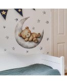 Removable Cartoon Bear Sleep On Moon Baby Nursery Wall Stickers Picture