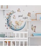 Self-adhesive Cartoon Princess Butterfly Moon Wall Stickers For Girls - Model Fun-d24