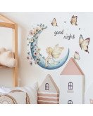 Self-adhesive Cartoon Princess Butterfly Moon Wall Stickers For Girls - Model Fun-d24