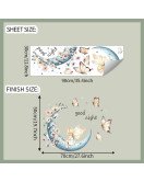 Self-adhesive Cartoon Princess Butterfly Moon Wall Stickers For Girls - Model Fun-d24