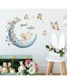 Self-adhesive Cartoon Princess Butterfly Moon Wall Stickers For Girls - Model Fun-d24