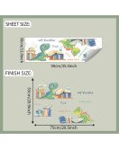 Self Adhesive Cartoon Dinosaur Read Book Wall Stickers For School