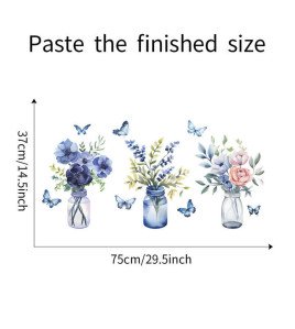 Living Room Decoration Wholesale Pvc Flower Vase Wall Stickers