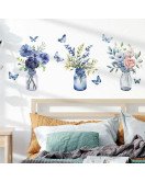 Living Room Decoration Wholesale Pvc Flower Vase Wall Stickers