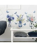 Living Room Decoration Wholesale Pvc Flower Vase Wall Stickers