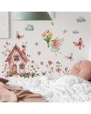 Home Decoration Baby Girls Room Castle With Fairy Wall Sticker Suppliers - Model Fun-de273