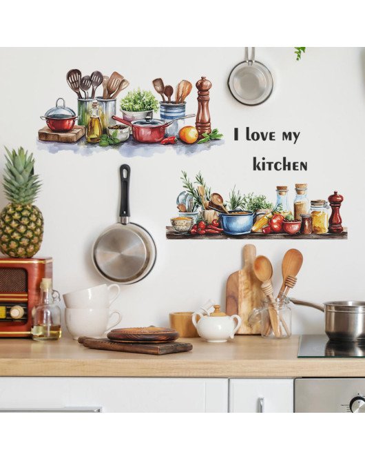 Home Decorative Self-adhesive Vintage Kitchen Wall Sticker Decor - Model Fun-e172