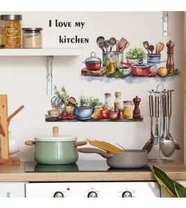 Home Decorative Self-adhesive Vintage Kitchen Wall Sticker Decor - Model Fun-e172