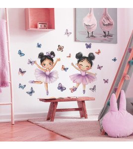 Girls' Bedroom Wall Decoration Colorful Butterfly Dance Stickers Kids - Model Fun-e270