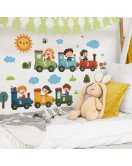 Baby Nursery Bedroom Decoration Cartoon Train 3d Wall Sticker Decorative Abstract Design - Model Fun-e344