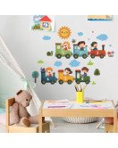 Baby Nursery Bedroom Decoration Cartoon Train 3d Wall Sticker Decorative Abstract Design - Model Fun-e344