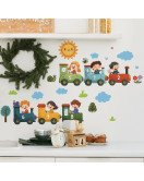 Baby Nursery Bedroom Decoration Cartoon Train 3d Wall Sticker Decorative Abstract Design - Model Fun-e344