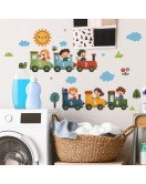 Baby Nursery Bedroom Decoration Cartoon Train 3d Wall Sticker Decorative Abstract Design - Model Fun-e344