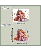 Removable Home Decoration 3d Princess With Butterfly Salon Wall Stickers For Ladies - Model Fun-f400