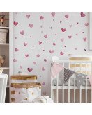Self-adhesive Home Decoration 3d Pink Heart Wall Stickers For Nursery - Model Fun-f461
