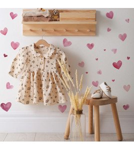 Self-adhesive Home Decoration 3d Pink Heart Wall Stickers For Nursery - Model Fun-f461