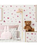 Self-adhesive Home Decoration 3d Pink Heart Wall Stickers For Nursery - Model Fun-f461