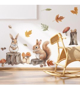 Cartoon Children Nursery Decoration Woodland Animal Wall Stickers Stickers - Model Fun-h23